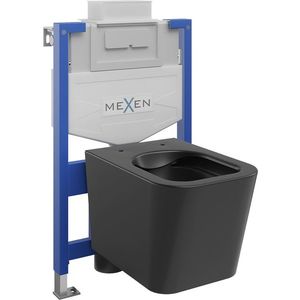 MEXEN/S WC předstěnová instalační sada Fenix XS-U s mísou WC Teo, černá mat 6853385XX85 obraz