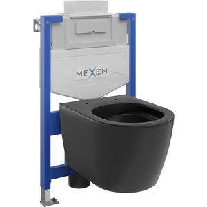 MEXEN/S WC předstěnová instalační sada Fenix XS-U s mísou WC Carmen, černá mat 6853388XX85 obraz