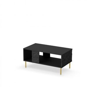 HALMAR Konferenční stolek BULLET 92 cm černý/zlatý obraz