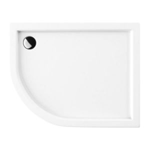 OMNIRES RIVERSIDE akrylátová sprchová vanička čtvrtkruh, pravá 80 x 100 cm bílá lesk /BP/ RIVERSIDE80/100/PBP obraz