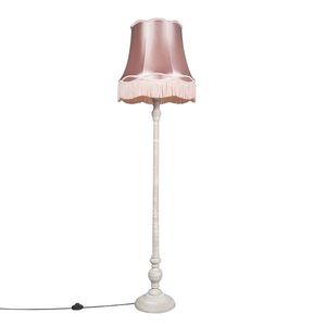 Retro stojací lampa šedá s růžovým odstínem Granny - Classico obraz
