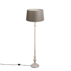 Venkovská stojací lampa taupe s plátěným odstínem 45 cm - Classico obraz