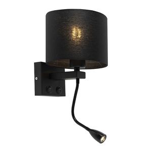 Moderní nástěnná lampa černá s černým odstínem - Brescia obraz
