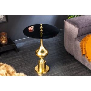 Odkládací stolek AMON Dekorhome Černá / zlatá obraz