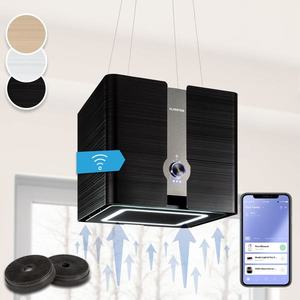 Klarstein Futurelight Smart, digestoř, 42 cm, ostrůvková, 420 m³/h, LED, nerezová ocel, černá obraz