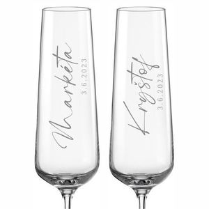 Svatební skleničky na sekt Calligraphy style, 2 ks obraz