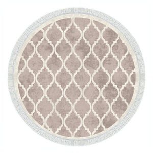 Conceptum Hypnose Kulatý koberec Fence 100 cm krémový/hnědý obraz