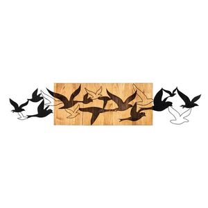 Wallity Nástěnná dřevěná dekorace BIRDS hnědá/černá obraz