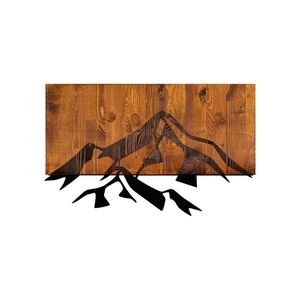 Wallity Nástěnná dřevěná dekorace MOUNTAINS hnědá/černá obraz