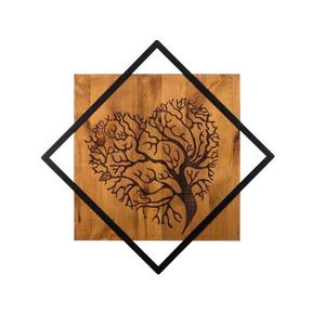 Wallity Nástěnná dřevěná dekorace TREE III hnědá/černá obraz