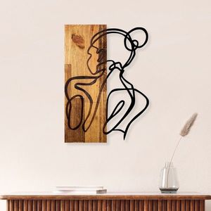 Wallity Nástěnná dřevěná dekorace WOMAN BODY hnědá/černá obraz