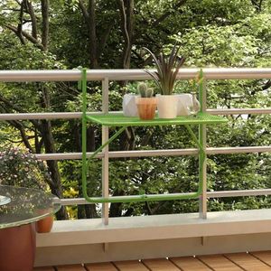 Závěsný balkónový stolek Dekorhome Zelená, Závěsný balkónový stolek Dekorhome Zelená obraz