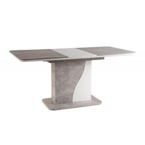 Rozkládací jídelní stůl SYRIUS Bílá / beton, Rozkládací jídelní stůl SYRIUS Bílá / beton obraz