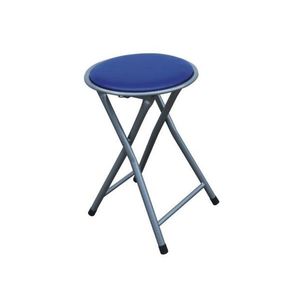 Skládací stolička ERETI (taburet), modrá/stříbrná obraz