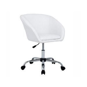 Designové kancelářské křeslo BANGGAI s výškově nastavitelným otočným sedadlem, bílá ekokůže/chrom obraz