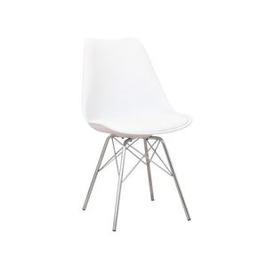 Designová židle MEHETUER s extra měkkým sedadlem, bílá ekokůže/bílý plast obraz
