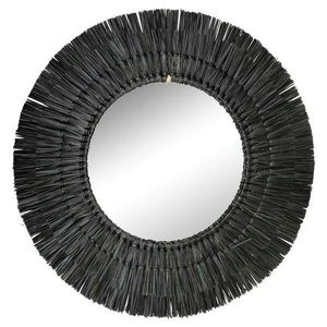 Kulaté černé zrcadlo Morgan z mořské trávy S - 60*60*1cm MKZSPZ60 obraz