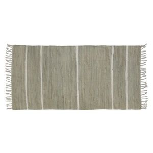 Zelený bavlněný koberec s pruhy a třásněmi Rag verte - 70*160 cm 16089921 (16899-21) obraz