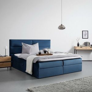 Boxspring postel Kilian, Modrá, 180x200 obraz