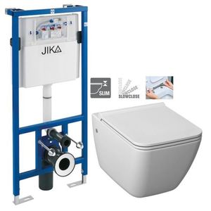 předstěnový instalační systém bez tlačítka + WC JIKA PURE + SEDÁTKO SLOWCLOSE H895652 X PU2 obraz