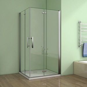 H K Obdélníkový sprchový kout MELODY R109, 100x90 cm se zalamovacími dveřmi včetně sprchové vaničky z litého mramoru obraz