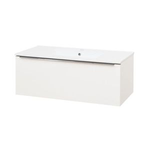 MEREO Mailo, koupelnová skříňka s keramickým umyvadlem 101 cm, bílá, chrom madlo CN517 obraz