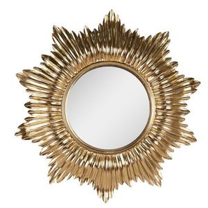 Zlaté antik nástěnné kulaté zrcadlo se zdobným okrajem - Ø 51*3 cm 62S277 obraz