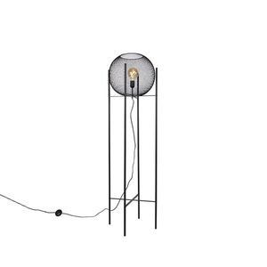 Moderní stojací lampa černá - Mesh Ball obraz