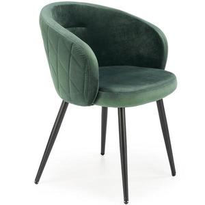 Židle K430 látka velvet/kov tmavě zelená obraz