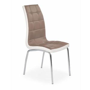 Židle K186 kov/eko kůže cappuccino-bílá 42x63x96 obraz