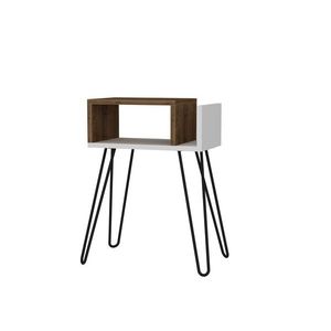Kalune Design Odkládací stolek Kristal bílý/hnědý obraz