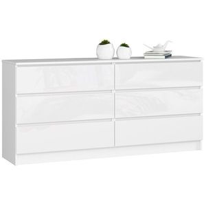 Ak furniture Komoda Rollo V 160, 4 cm bílá lesklá obraz