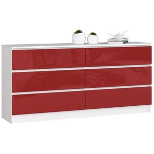 Ak furniture Komoda Rollo V 160, 4 cm bílá/červená lesklá obraz