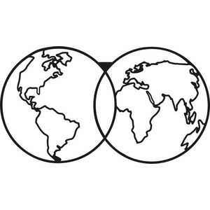 Wallity Nástěnná dekorace World Map Globe černá obraz