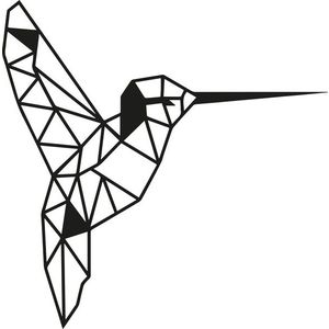 Wallity Nástěnná kovová dekorace BIRD 44 cm černá obraz