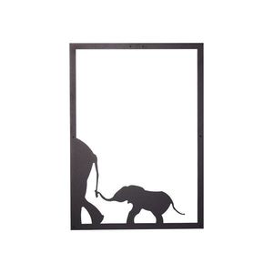 Wallity Nástěnná kovová dekorace ELEPHANT FAMILY černá obraz