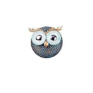 Wallity Nástěnná kovová dekorace OWL II modrá/stříbrná obraz