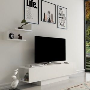Kalune Design TV stolek MATERA 150 cm bílý obraz