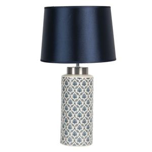 Stolní lampa s keramickou základnou a tmavě modrým stínidlem Oignons – Ø 28*50 cm E27/max 1*60W 6LMC0023 obraz