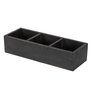 Černý antik dřevěný dekorativní box se 3mi přihrádkami Silen - 33*12*7 cm 6H1987Z obraz