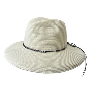 Béžový sluneční dámský klobouk s mašlí z provázků JZHA0080 obraz