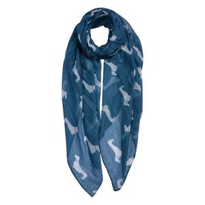 Modrý šátek s jezevčíky Dachshund blue - 80*180 cm JZSC0653BL obraz