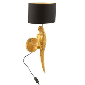 Černo-zlatá nástěnná lampa s papouškem Papagay - 22*35*71cm/ 60W/ E27 26470 obraz