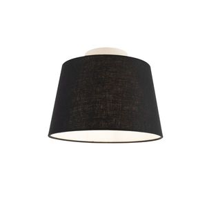 Stropní lampa s plátěným odstínem černá 25 cm - bílá Combi obraz