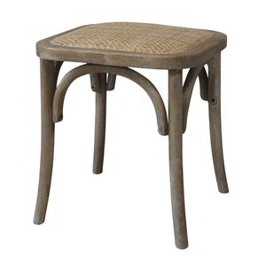 Přírodní dřevěná stolička s ratanovým výpletem Old French stool - 42*42*46 cm 41046000 (41460-00) obraz