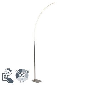 Moderní stojací ocelová lampa včetně LED a 3-stupňového stmívače - Stylová obraz