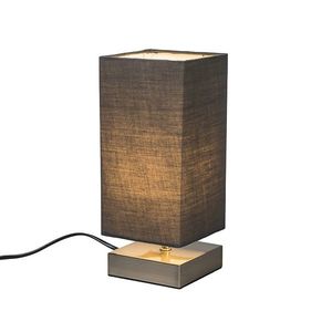 Moderní stolní lampa šedá s ocelí - Milo obraz