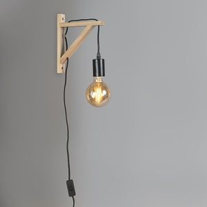 Nástěnné svítidlo dřevěné s černou - Hangman obraz