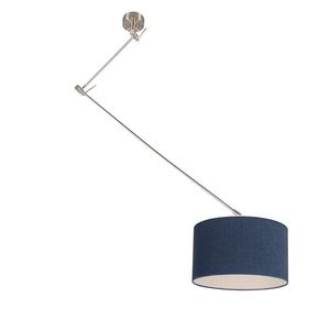 Závěsná lampa ocelová se stínidlem 35 cm modrá nastavitelná - Blitz I. obraz