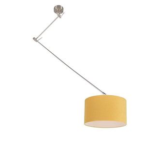 Závěsná lampa ocelová se stínidlem 35 cm žlutá nastavitelná - Blitz I. obraz